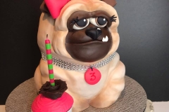 dog sculpted cake