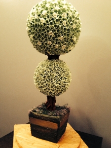 Sculpted Cakes - Topiary Cake Three tiers, flower pot is cake & two tree parts cake